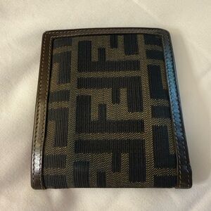Fendi Zucca FF Bi-Fold Wallet | Brown/Black Canvas & Leather